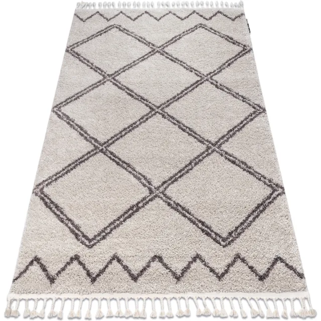 RUGSX Kleden Rugsx Tapijt BERBER ASILA B5970 crème / bruinrand 160x220 cm Beige