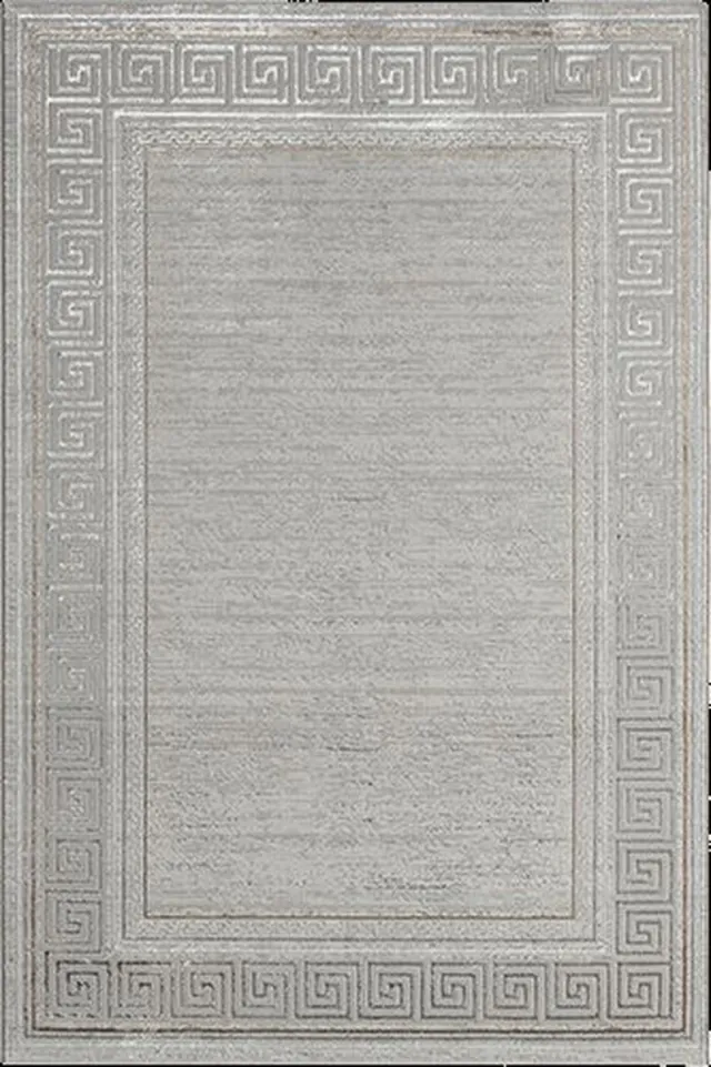 Merinos Karpet24 Creation - Stijlvol Vloerkleed in Grijs met Luxe Goud-Zilveren Details-80 x 150 cm