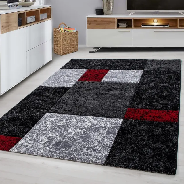 Muratap Basic Collection Modern Vloerkleed Rood / Grijs Laagpolig- 120x170 CM