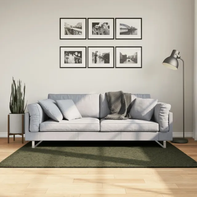 vidaXL Rug HUARTE Green 120 x 170 cm 100% Polyester Plat, foto 2