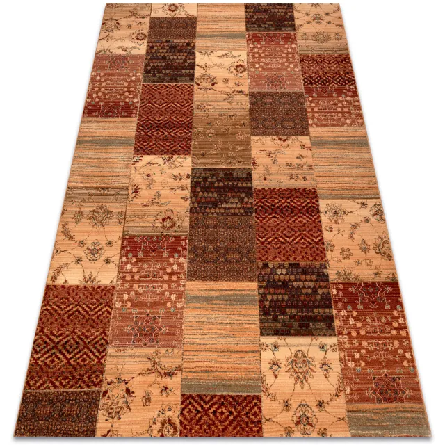RUGSX Kleden Rugsx Wollen tapijt KASHQAI 4327 101 Lapwerk terracotta 200x250 cm Rood