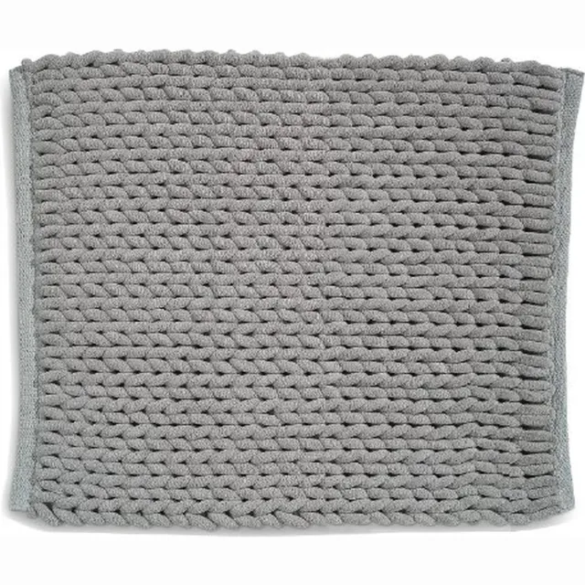 Badkamer Vloerkleed, Badmat, 65 x 55 cm, Grijs, Gerecycled Polyester, Katoen - Kela | Masha