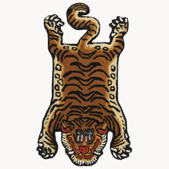 Bongusta Handgetuft wollen vloerkleed Tiger bruin