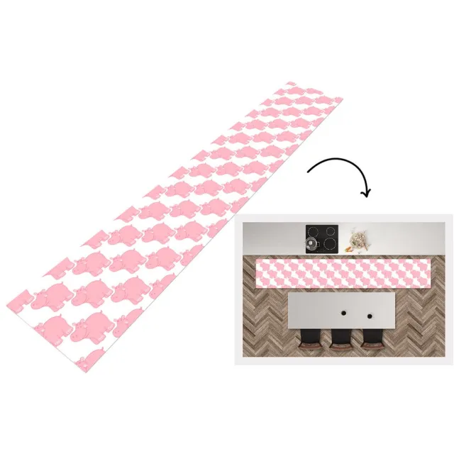 KitchenYeah Keukenloper - Loper keuken - Nijlpaard - Roze - Meisje - Kind - Patronen - Keukenloper vinyl, foto 7