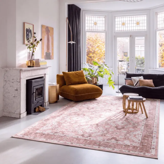 Interieur 05 Vintage vloerkleed Serai Roze - 200 x 290 cm - (L)