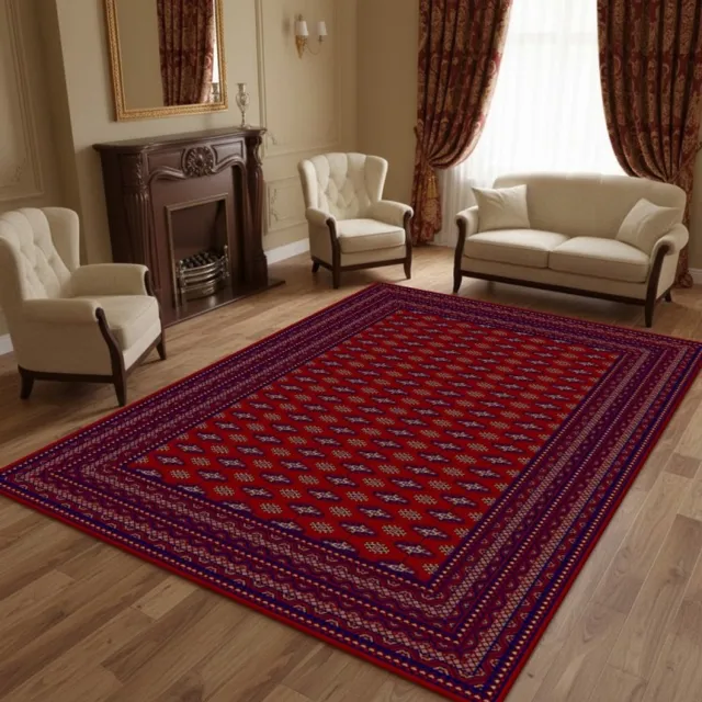TapisTrend Oosters tapijt Rood 240x340 cm Een in Bukhara-stijl met traditionele patronen voor de woonkamer, slaapkamer en eetkamer