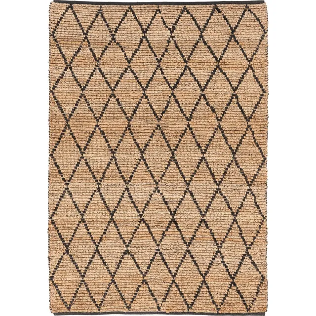 Pergamon Natuurlijke Vezel Tapijt Jute Salsa Ruiten Beige Zwart