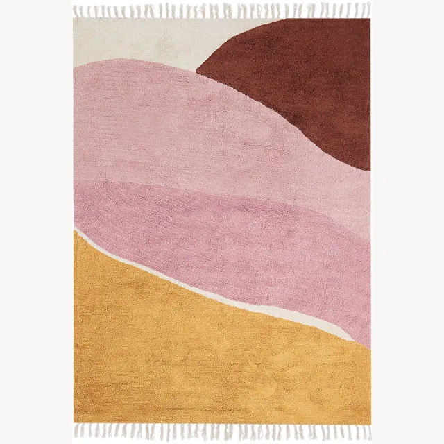 Beliani XINALI - Vloerkleed - Meerkleurig/Roze - Katoen