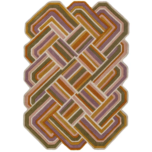 Flair Rugs Lattice Shaped wollen vloerkleed meerkleurig Lila