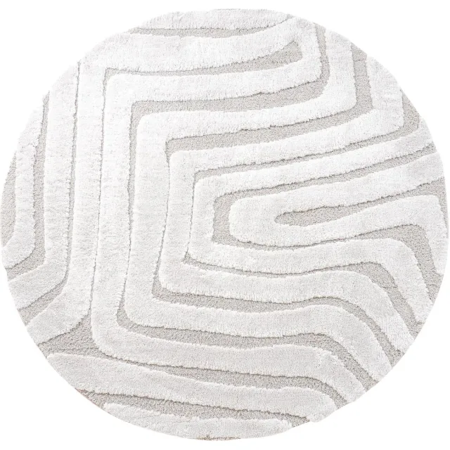 Veer Carpets Vloerkleed Lima Creme - Design Hoog-Laag Vloerkleed met Grafisch Lijnenpatroon in Scandinavische / Japandi Stijl