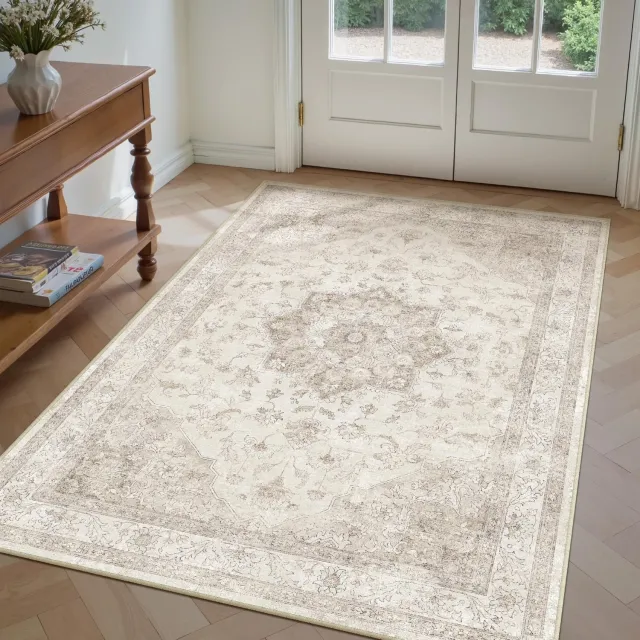 Duraxl Vloerkleed - Laagpolig - Beige - 140 x 200 cm