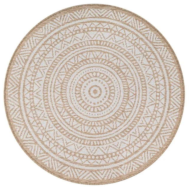TapisTrend Designer tapijt Naturel Etnisch mandala- met sisal-effect, geschikt voor binnen- en buitengebruik, voor de woonkamer, het terras, het balkon