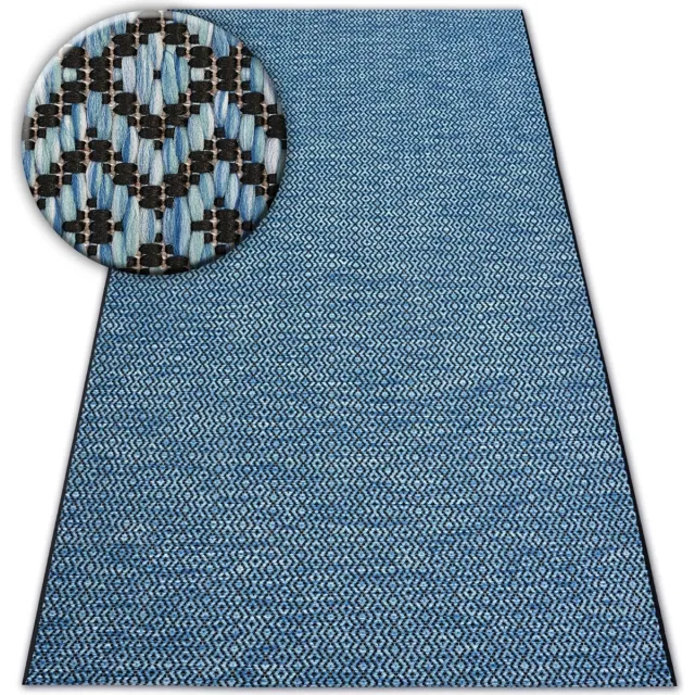 RUGSX Kleden Rugsx Sisal tapijt SISAL LOFT 21144 RUIT ZIGZAG 80x150 cm Blauw