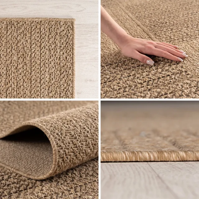 Ayyildiz Timber – Binnen- en buitenkleed – Beige – Jute-look – Ø 80 cm rond
