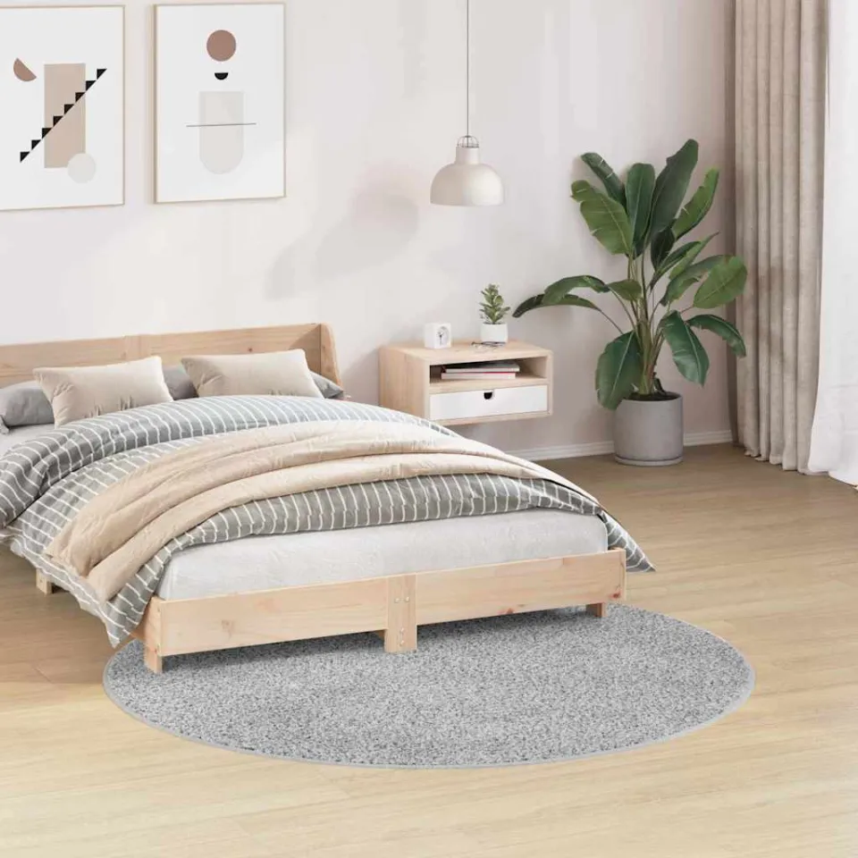 vidaXL Antislip Shaggy Tapijt Grijs 160 x 160 cm PP, foto 3