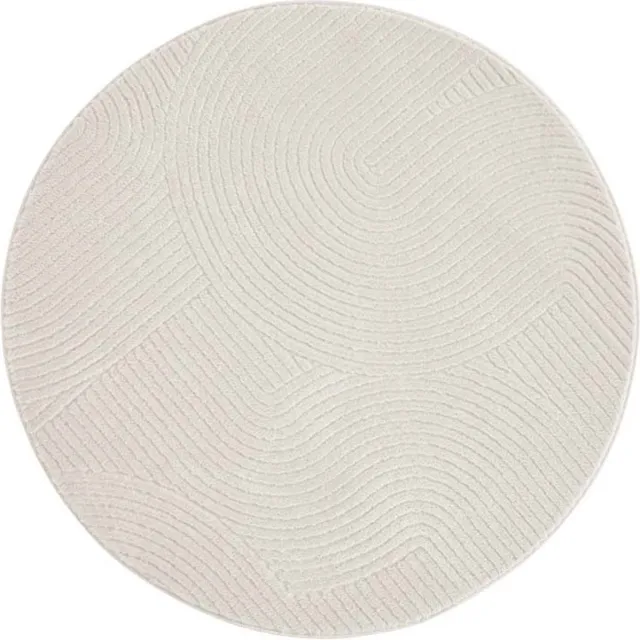 TrueWeave Rond zacht vloerkleed - Fuzz Waves crème 80