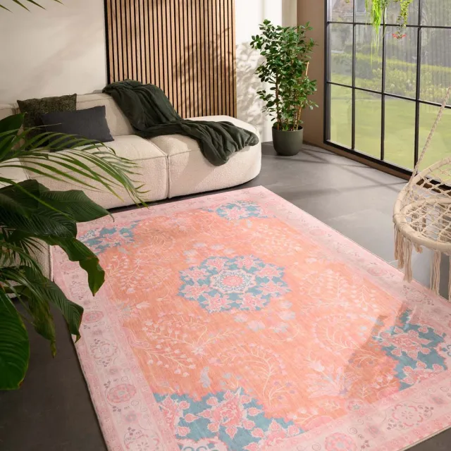 Heritaged Vintage buitenkleed - Valenca Luna terra/roze 160x230