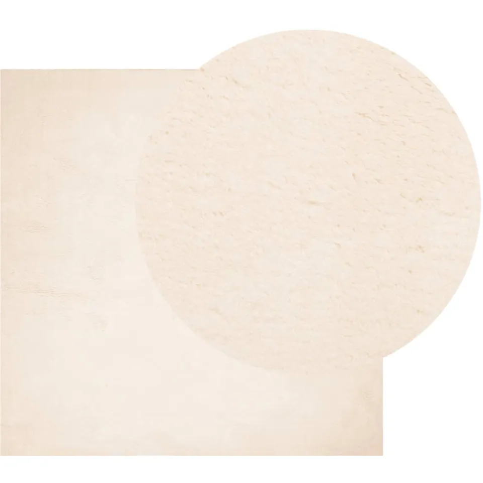 vidaXL Vloerkleed HUARTE laagpolig zacht wasbaar 120x120 cm beige