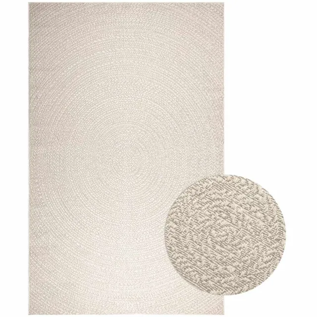 vidaXL Vloerkleed - ZIZUR - room - binnen - en - buiten - cm - jute - look crème