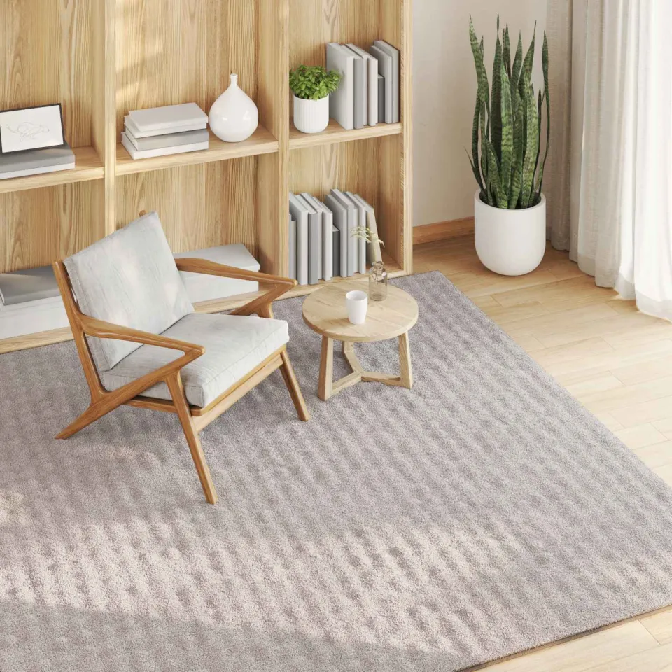 vidaXL Vloerkleden Vierkant SIROLO Zand 200 x 200 cm Polyester, foto 3
