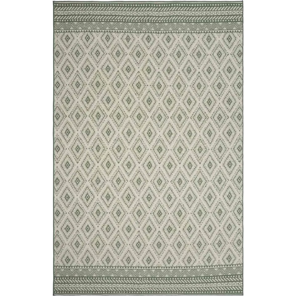 vidaXL Gebied Tapijt OLITE Natuurlijk en Groen 160 x 230 cm PET Bruin
