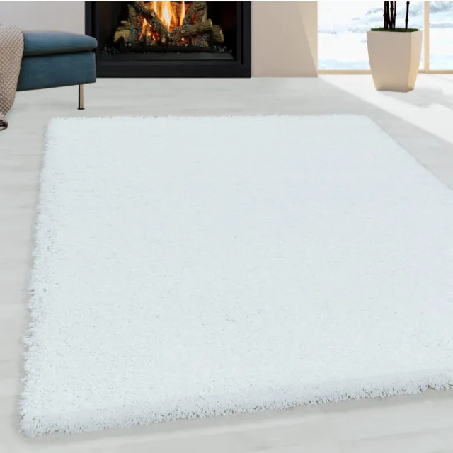 TapisTrend Harig tapijt Wit 120x170 cm Shaggy design vloerkleed voor de woonkamer, zachte pool, monochroom