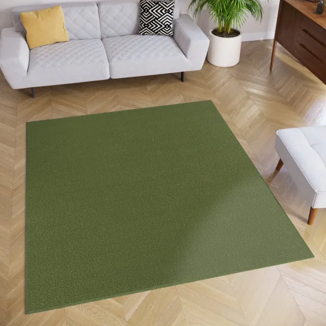 Tapiso Mono Square Vloerkleed Groen Laagpolig Vierkant Tapijt, foto 2