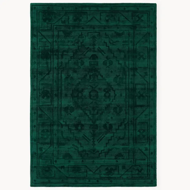 Westwing Collection Handgeweven viscose vloerkleed Shaila Groen