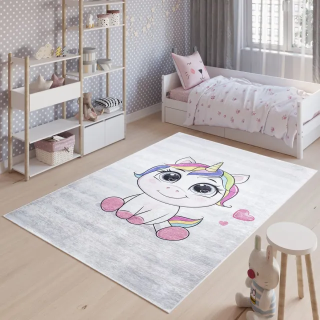 Tapiso Emma Vloerkleed Kinderkamer Babykamer Kinderen Roze Speelmat Roze 3