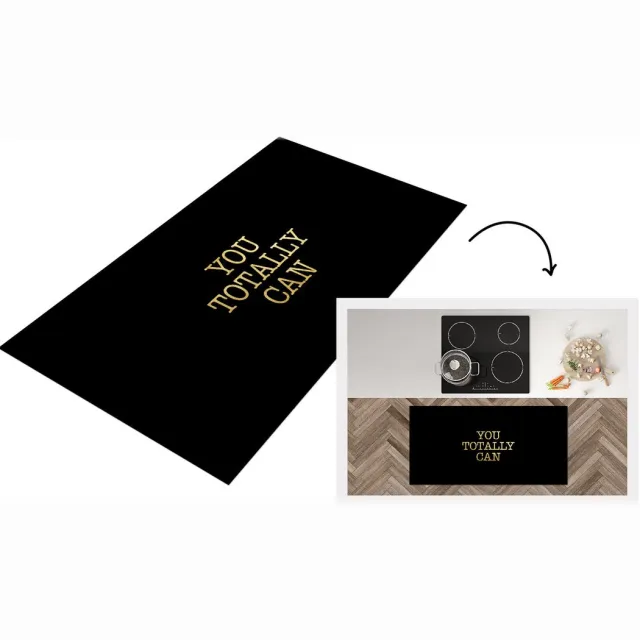 KitchenYeah Keukenloper - Loper keuken - Zelfvertrouwen - Goud - Zwart - Quotes - 120x60 cm - Keukenloper vinyl Multicolor