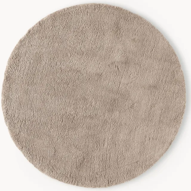 Westwing Collection Rond extra zacht hoogpolig vloerkleed Leighton Taupe