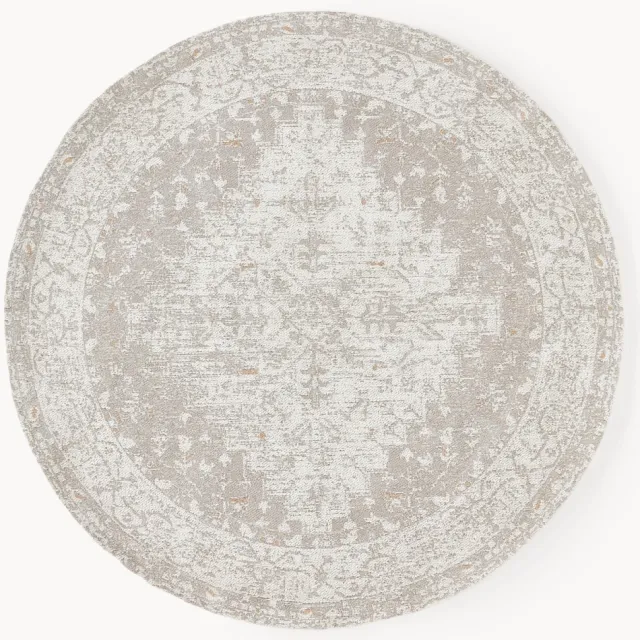 Westwing Collection Rond chenille vloerkleed Neapel, handgeweven Grijs