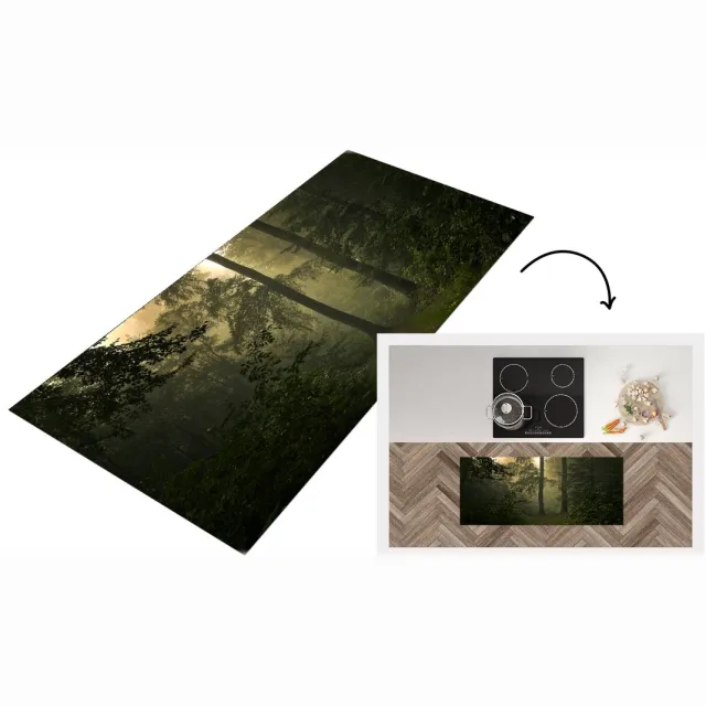 KitchenYeah Keukenloper - Loper keuken - Bos - Bomen - Groen - Planten - Bladeren - Keukenloper vinyl Multicolor