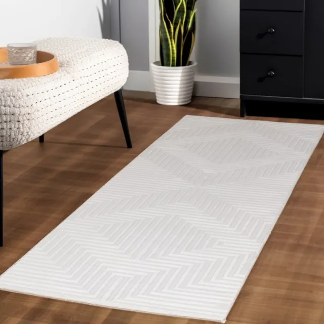 TapisTrend Designer tapijt Room 120x170 cm Binnenkleed, gestreept patroon, crèmekleur, voor de woonkamer, antislip, voor dagelijks gebruik