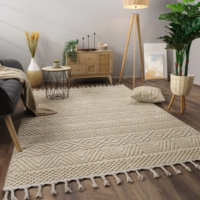 flycarpets Laagpolig Scandi Munilia Vloerkleed - Creme