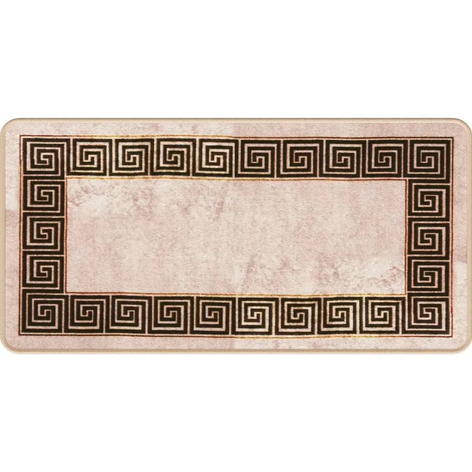 vidaXL Vloerkleedloper MARSA Beige en zwart 50 x 100 cm