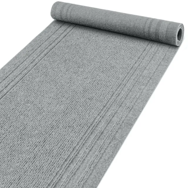 ANRO Loper Passat Grijs 300x67cm – Schoonloopmat Gangloper Vuilvangmat Antislip Op Maat