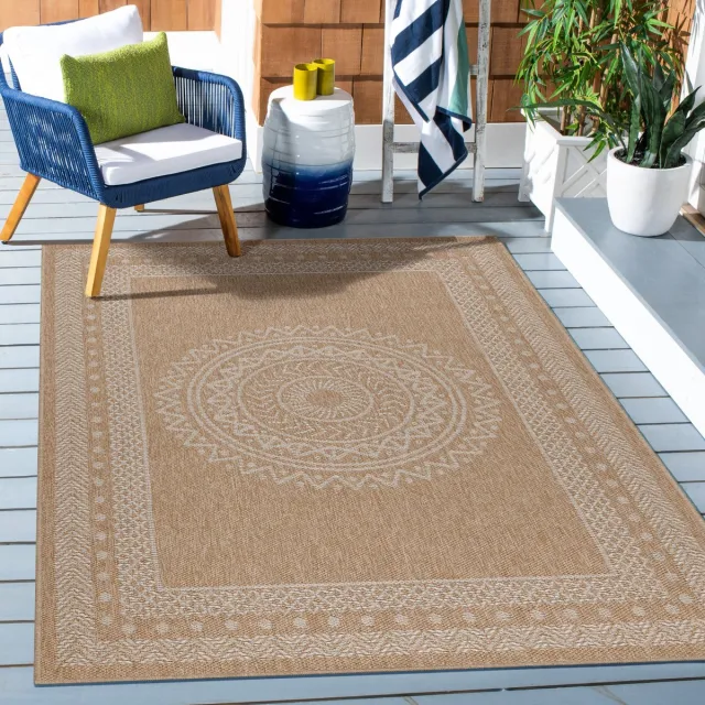 Muratap Natur Vloerkleed Kumar Buitenkleed Sisal Laagpolig Indoor en Outdoor Beige