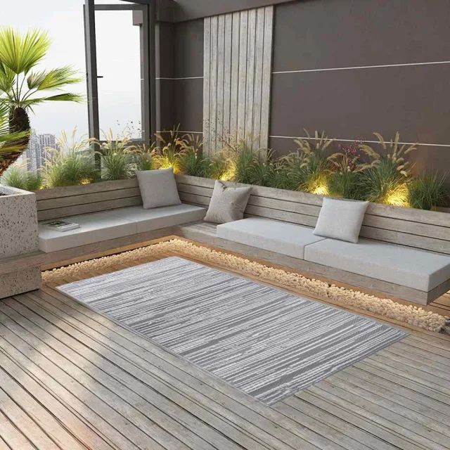 vidaXL Buitenkleed ARAKIL 190x290 cm PP grijs