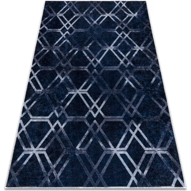 RUGSX Kleden Rugsx MIRO 51805.802 tapijt wasbaar geometrisch, geruite 120x170 cm Blauw