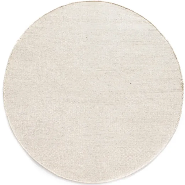 Nordic Weavers Rond wollen vloerkleed - Grund ivoor 80 Wit