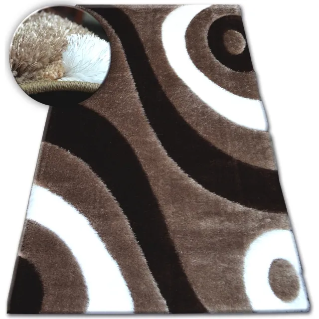 RUGSX Kleden Rugsx Tapijt Shaggy SPACE 3D B314 lichtbruin 80x150 cm
