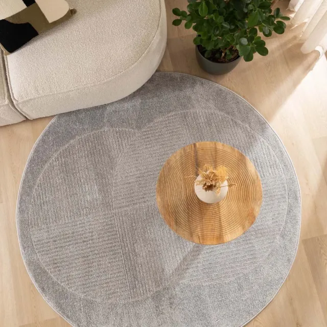 Nordic Weavers Scandinavisch vloerkleed rond - Contour Circle grijs 100