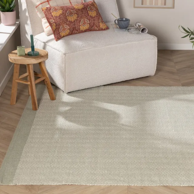 Fraai Wollen vloerkleed - Zula Mint