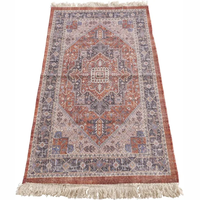 Boltze Vloerkleed - Katoen - 140x70cm - Bruin - rood - Beige