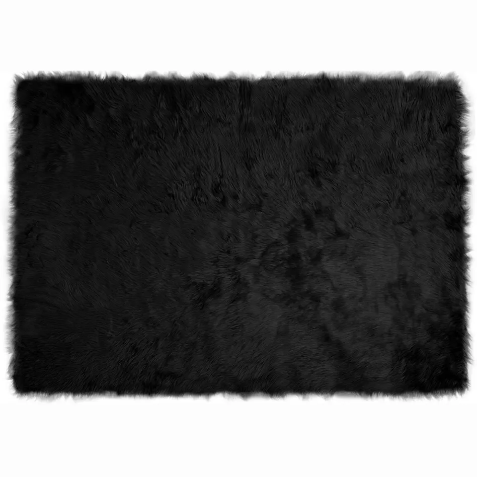 vidaXL Tapijt van imitatie TAFALLA Zwart 140 x 200 cm Polyester