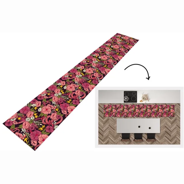 KitchenYeah Keukenloper - Loper keuken - Jungle - Bloemen - Patronen - Keukenloper vinyl multicolor