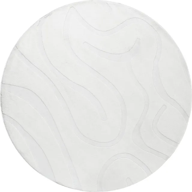 Beliani SELVORI - Vloerkleed - Off-white - 160 cm - Jaquard Wit
