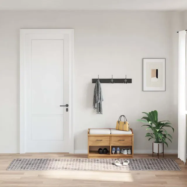 vidaXL Vloerkleed wasbaar 80x300 cm meerkleurig grijs