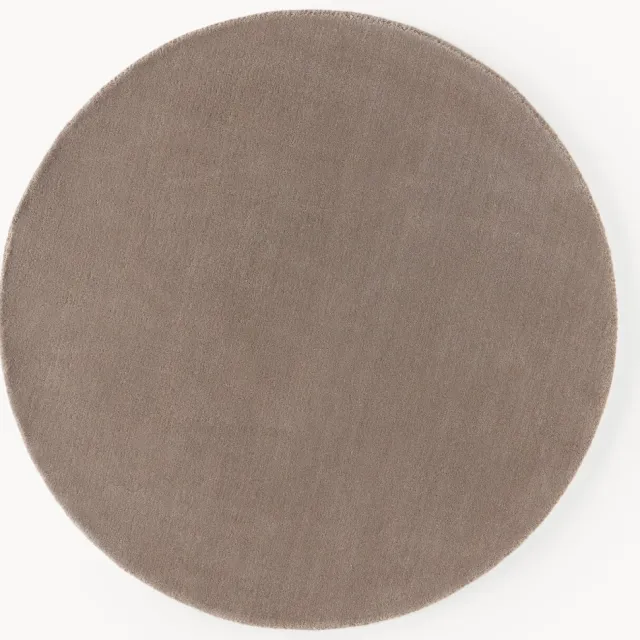 Westwing Collection Rond wollen vloerkleed Zayne, handgeweven Taupe